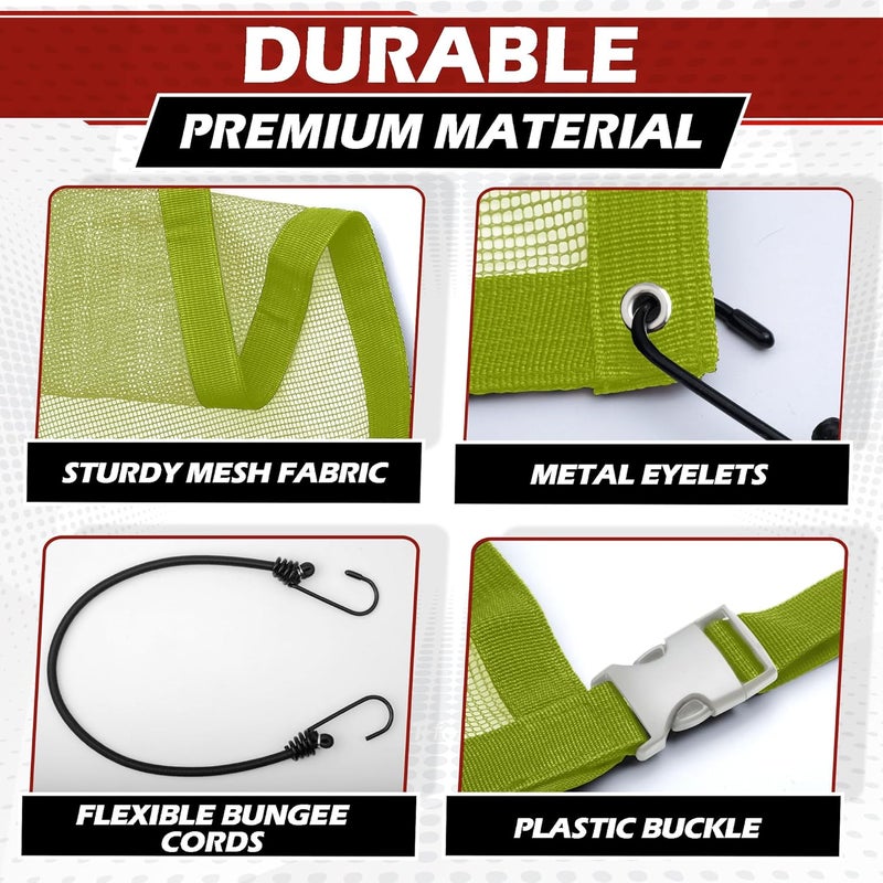 CEMZENFIX Universal Dog Car Net Barrier – Sturdy Mesh, Easy Install, Breathable Design, Easy to Clean, Flexible Bungee Cords for Adjustable Fit 23"×23" (Light Green) - Image 3